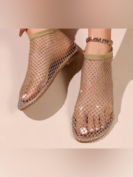 AKIRA Shoes - ✨AKIRA Glitter Mesh Ankle Sock Sandals✨